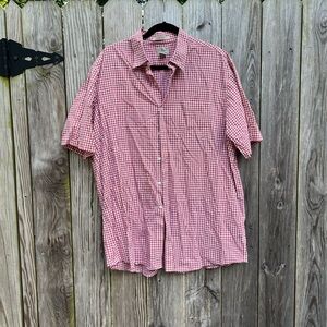 LL Bean Short sleeve, Gingham Red Plaid size XL